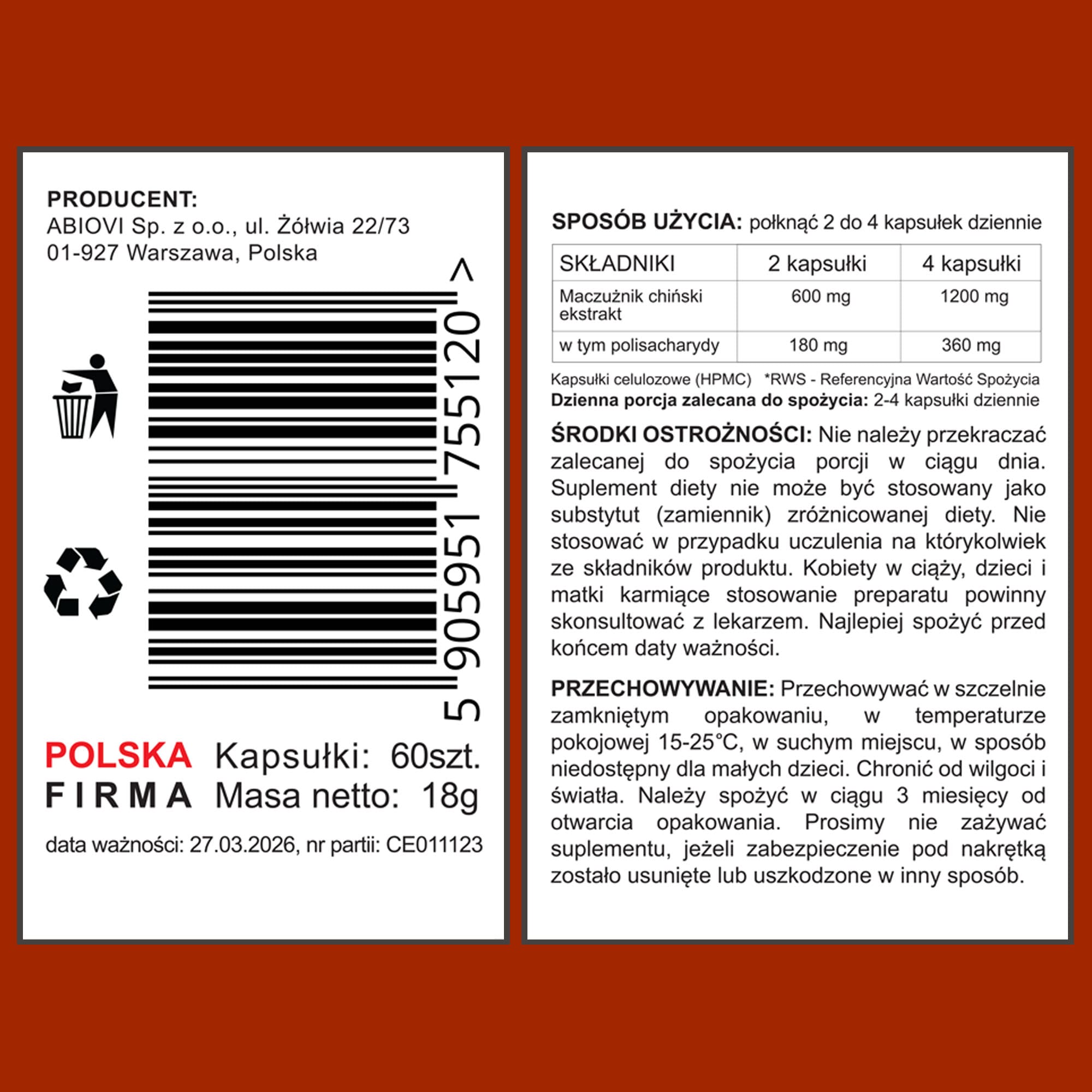 Cordyceps (Cordyceps sinensis) ekstrakt 12:1 – 60 kapsułek - obrazek 2
